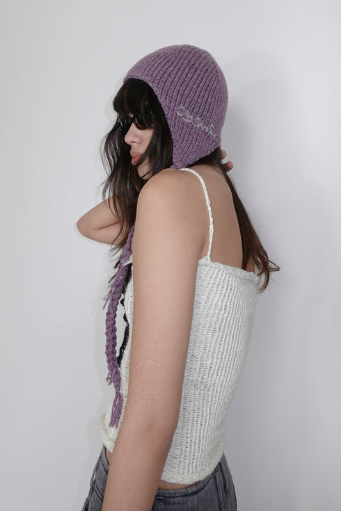 Allergy × Cycle HANDMADE KNIT FLIGHT CAP -PURPLE-